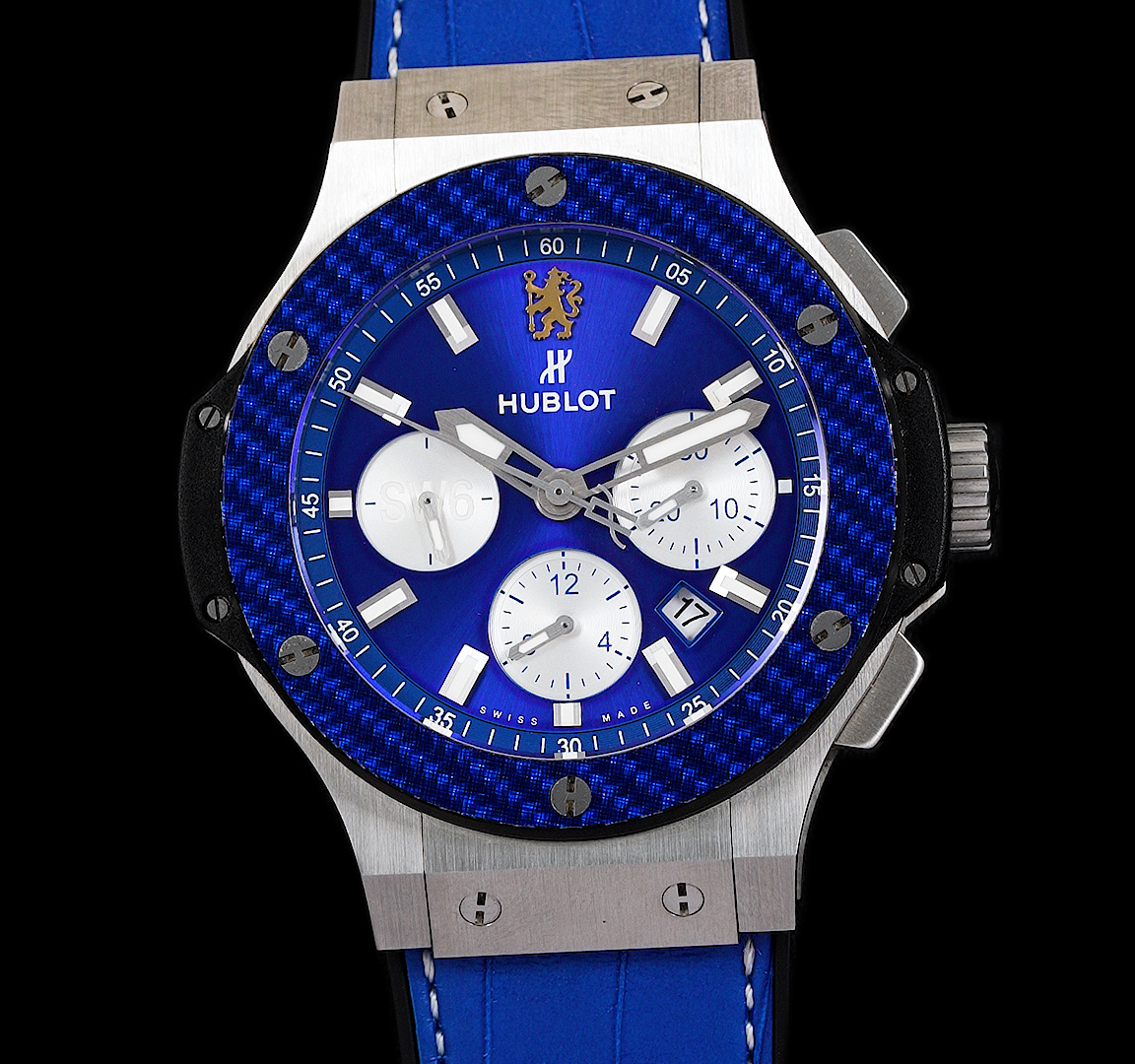 Pre Owned Hublot Big Bang Men Watch in Blue Colour Dial