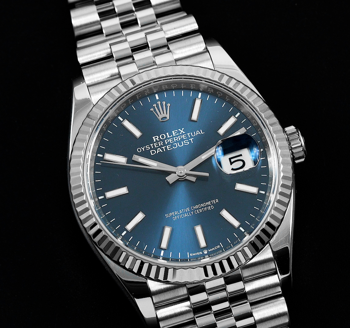 Pre - Owned ROLEX Oyster Perpetual 41 with a bright blue dial and